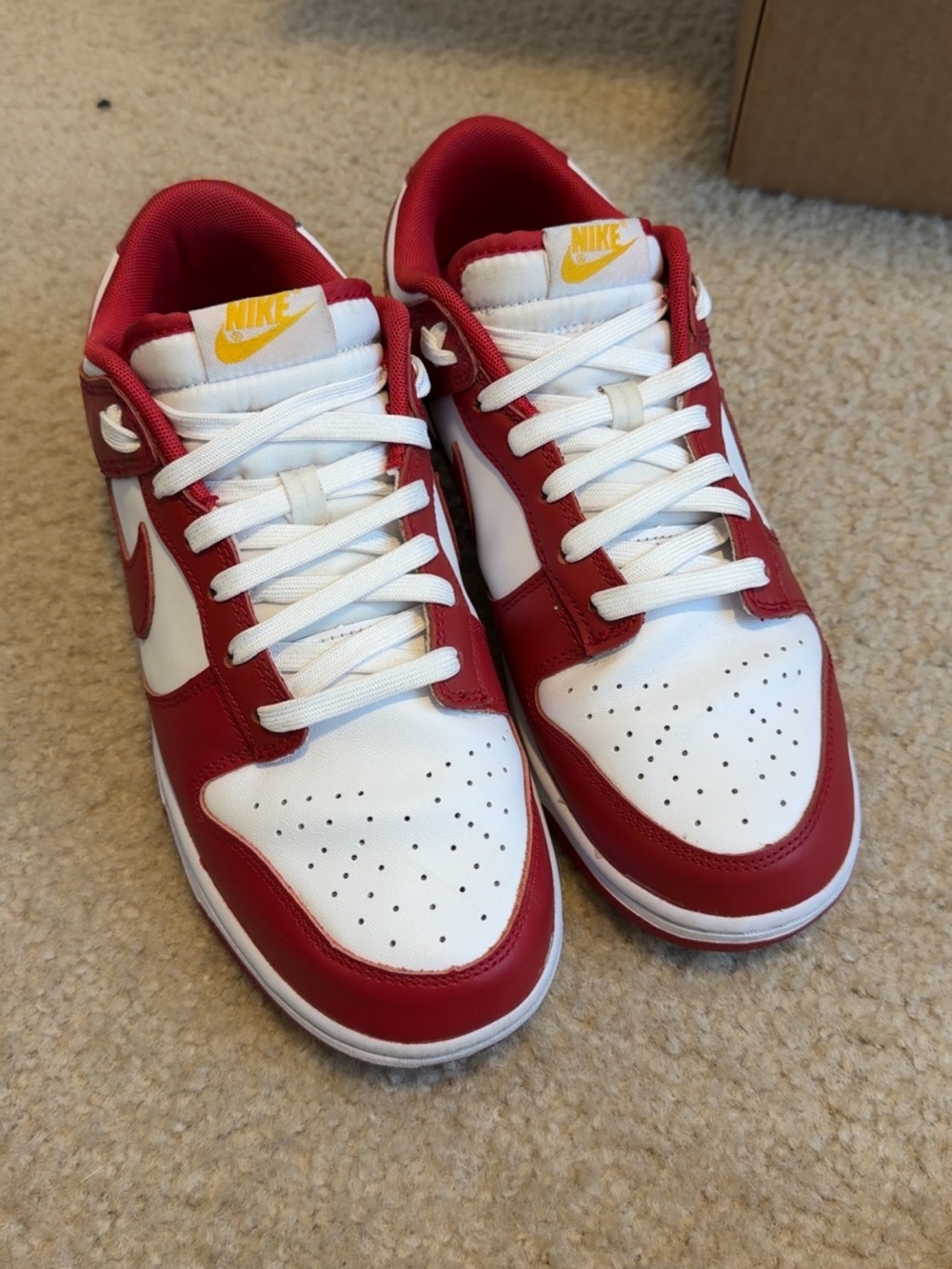 Nike Dunk Low Red White Sneakers Men’s Size [9]